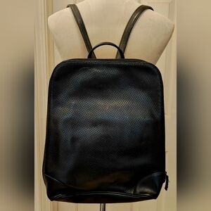 Y2K Latico Leather Perforated Black Leather Laptop Backpack.